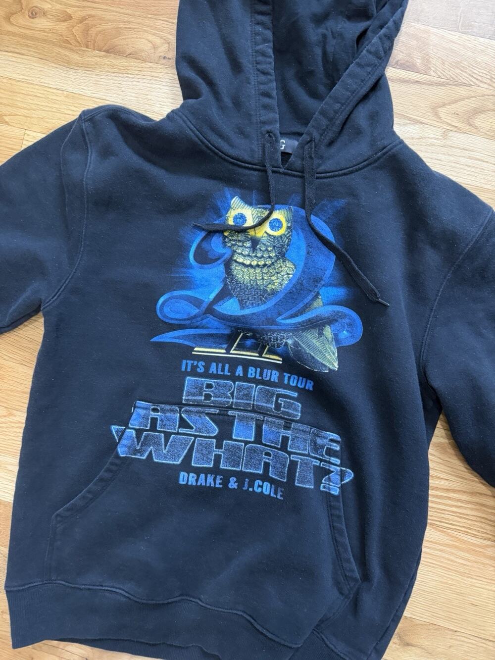 Drake J Cole As Big As The What It’s All A Blur Tour 2024 Black Hoodie Size Med